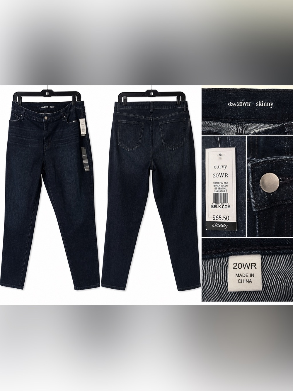 True Craft Curvy Skinny Jeans Women’s Size 20WR Dark Wash NWT